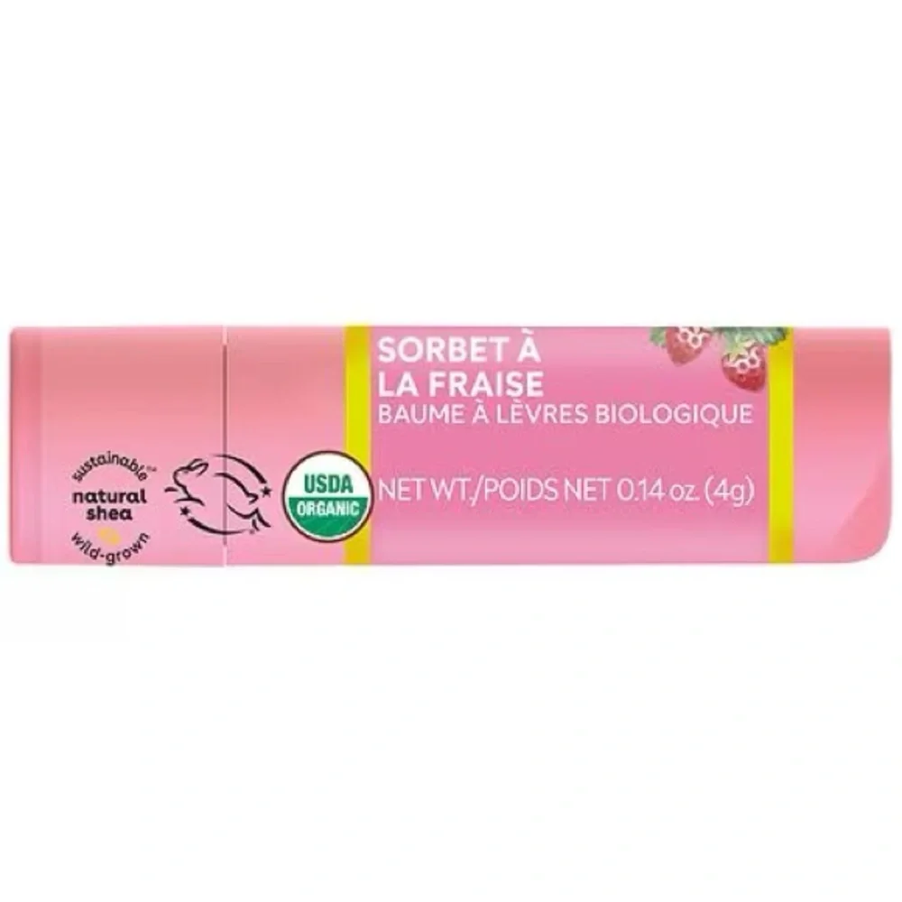 EOS 2 Pack Organic 100% Natural Lip Balm - Strawberry Sorbet NIP